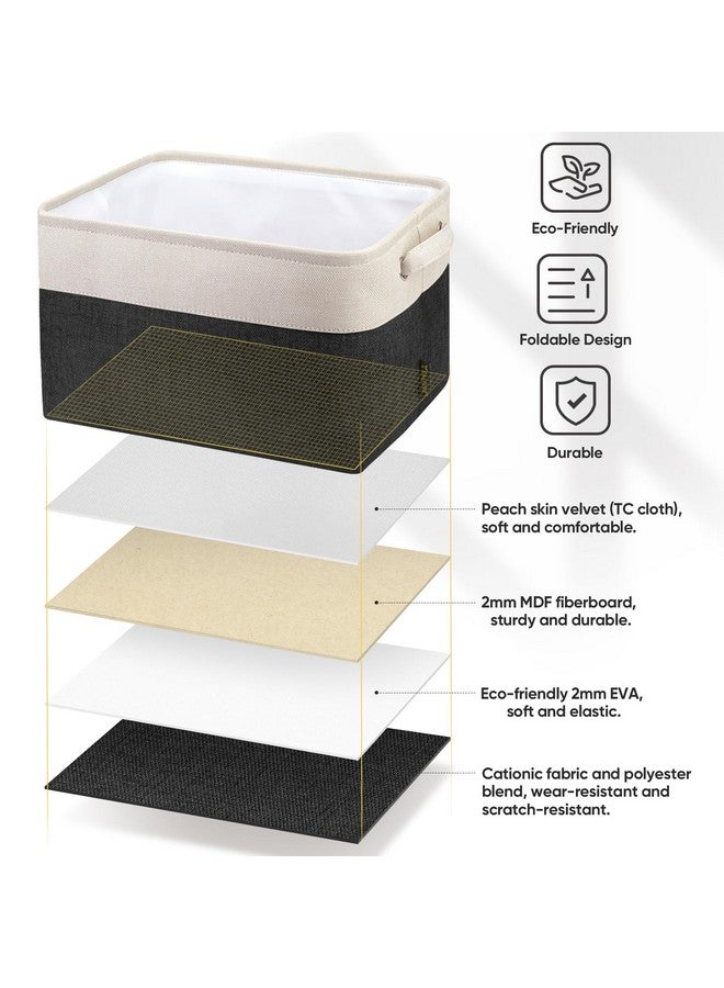 Baleine BALEINE Fabric Storage Bins for Shelves, Linen Storage Baskets for Organizing, Decorative Closet Storage Bins for Clothes, Toys, Home Storage (Black, 4 Pack)  - Image 4