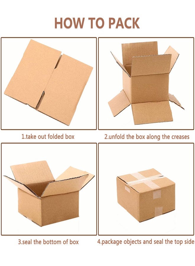 HOOTO 5 Pack Shipping Boxes, Corrugated Cardboard Box for Moving, Mailing, Packing and Storage 20x20x10cm - Image 4