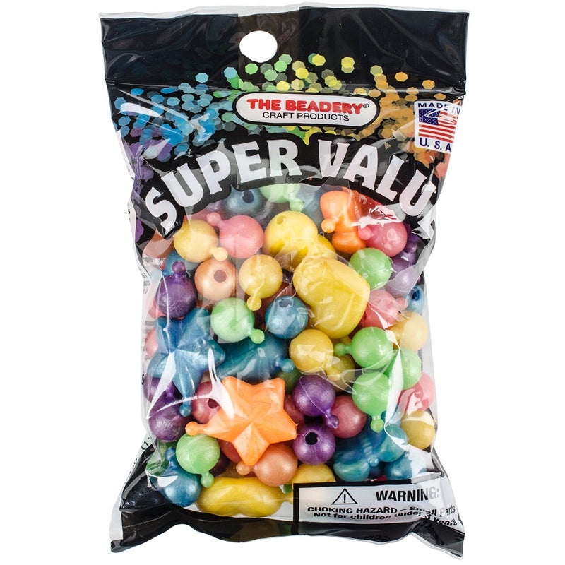 The Beadery Pop Beads 12mm & 25mm 113g, Pearl Multicolor - Image 3