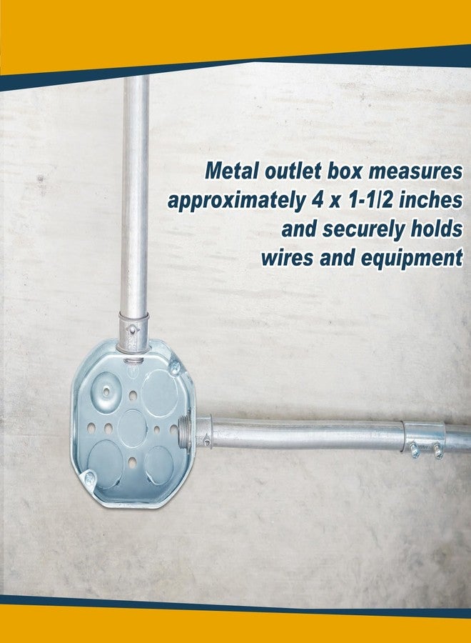 Copkim 8 Pcs 4 Inch Octagon Electrical Box 1-1/2'' Deep and Four 3/4-inch Side Knockouts Metal Electrical Box Round Metal Junction Box - Image 5