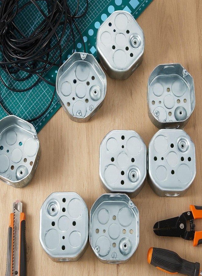 Copkim 8 Pcs 4 Inch Octagon Electrical Box 1-1/2'' Deep and Four 3/4-inch Side Knockouts Metal Electrical Box Round Metal Junction Box - Image 4