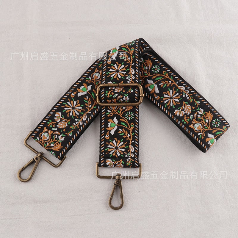 Sale 5Cm Wide New Jacquard Bag With Replaceable Bucket Bag Shoulder Strap Vintage Joker Bag Strap - Image 1