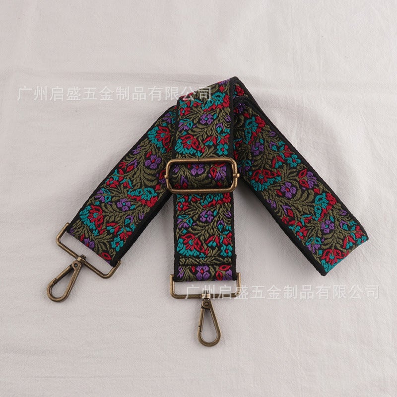 Sale 5Cm Wide New Jacquard Bag With Replaceable Bucket Bag Shoulder Strap Vintage Joker Bag Strap - Image 4
