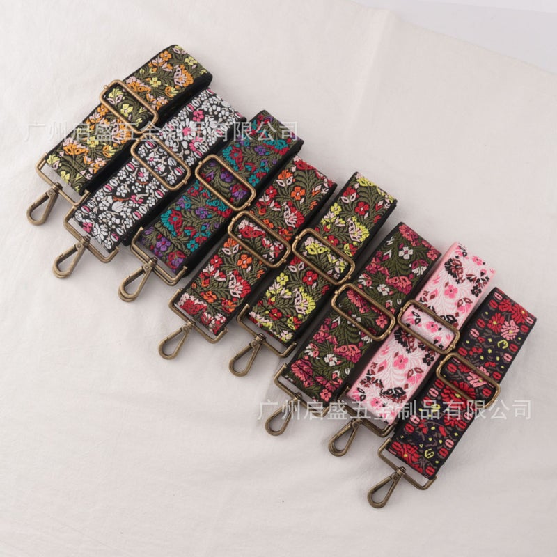 Sale 5Cm Wide New Jacquard Bag With Replaceable Bucket Bag Shoulder Strap Vintage Joker Bag Strap - Image 2