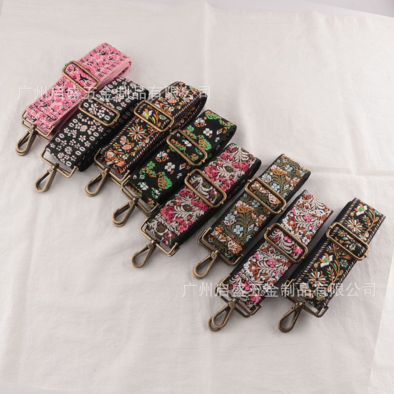 Sale 5Cm Wide New Jacquard Bag With Replaceable Bucket Bag Shoulder Strap Vintage Joker Bag Strap - Image 3