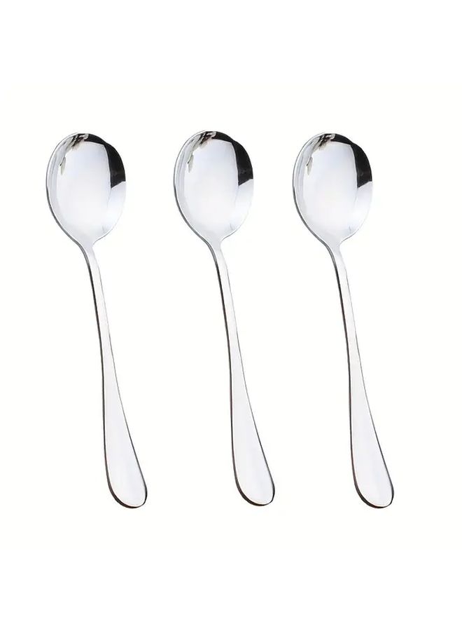6 Piece Service Spoon Set 3 Slotted Spoons Stainless Steel Buffet Dining - Image 5