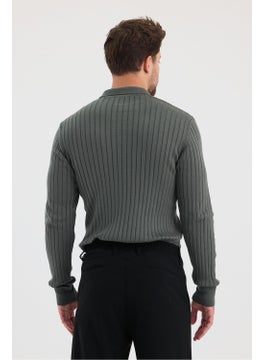 Cool Tarz Cool Style Men's Polo Collar Ribbed Knitwear Sweater  - Image 4
