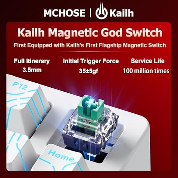 rayihni X MCHOSE JET 75 75% WIRED MAGNETIC SWITCH MECHANICAL GAMING KEYBOARD, RAPID TRIGGER HALL EFFECT KEYBOARD, HYPER-FAST ADJUSTABLE ACTUATION, 8K HZ POLLING RATE, RGB HOTSWAP, FOR PC/MAC, BLACK - Image 2