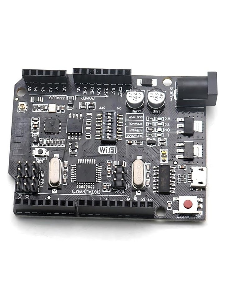 ماركة غير محددة لوحة تطوير واي فاي R3 ATmega328P + ESP8266 ذاكرة 32 ميجابايت USB TTL CH340G وحدات تحكم دقيقة مزدوجة، اتصال واي فاي، ، دعم USB-TTL للابتكار والمدمج  - Image 2