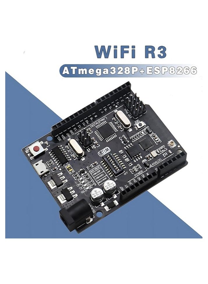ماركة غير محددة لوحة تطوير واي فاي R3 ATmega328P + ESP8266 ذاكرة 32 ميجابايت USB TTL CH340G وحدات تحكم دقيقة مزدوجة، اتصال واي فاي، ، دعم USB-TTL للابتكار والمدمج  - Image 3