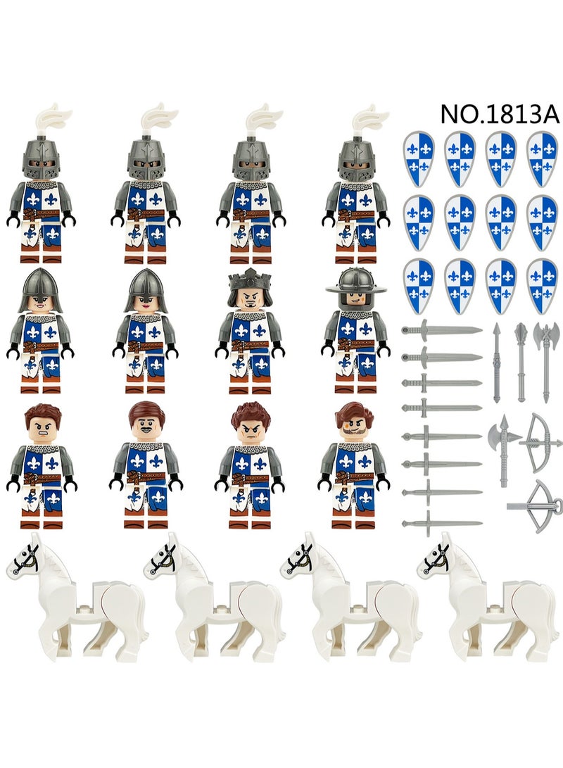 12-Piece Medieval Knight Series Building Blocks Minifigures Model Toys Suitable For Boys Gifts Bag Pack  - Image 2