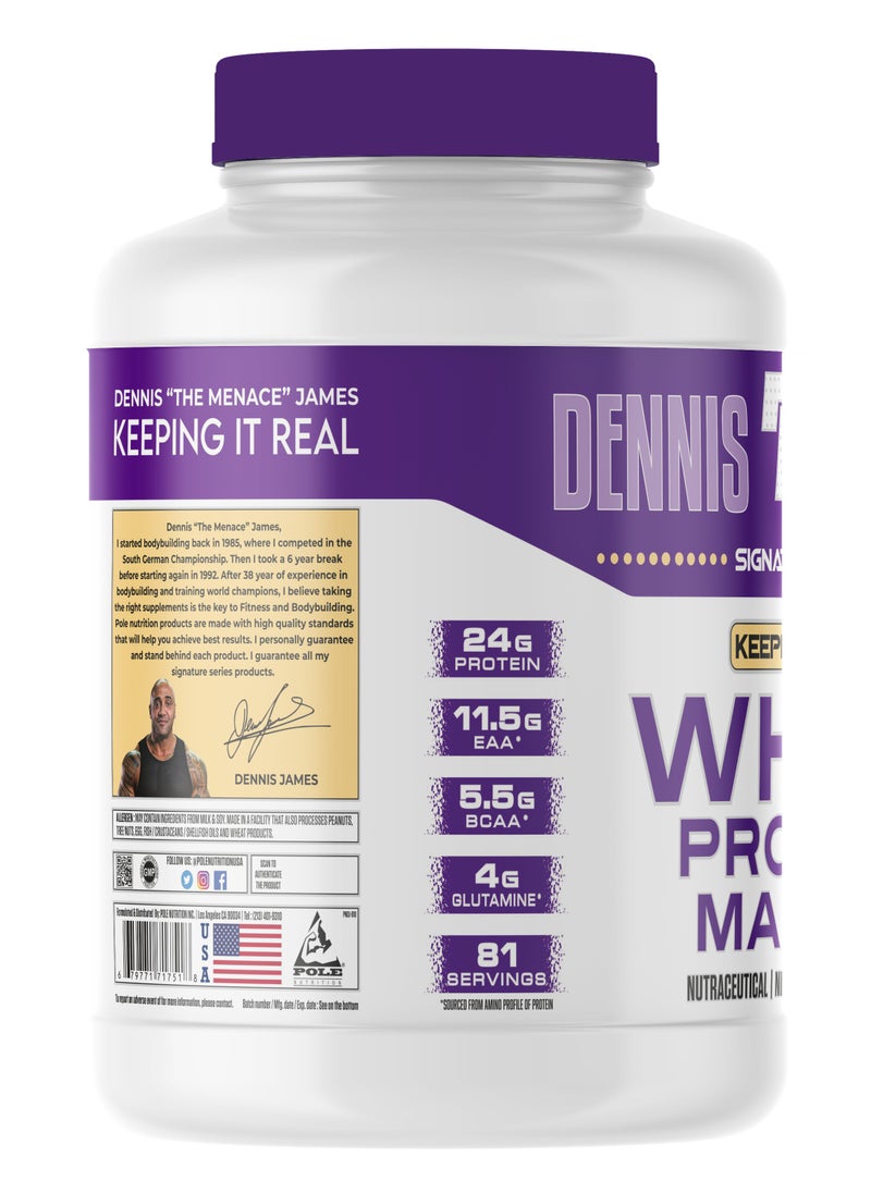 DENNIS JAMES - Signature Series Whey Protein Matrix 5lbs - Advanced Muscle Building Formula (Neapolitan Ice Cream) - Image 1