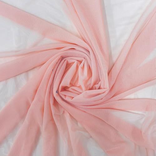 Filloxy Net Fabric Cloth for Multi Purpose Decoration, Parties, Costumes, Gift Packing, Party Decor, Backdrop Material mandap, Pooja Background Ribbon Wedding Decoration (Baby Pink, 5 Meter), Solid - Image 1