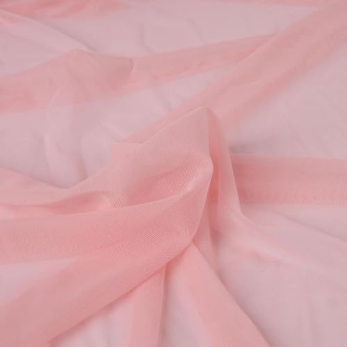 Filloxy Net Fabric Cloth for Multi Purpose Decoration, Parties, Costumes, Gift Packing, Party Decor, Backdrop Material mandap, Pooja Background Ribbon Wedding Decoration (Baby Pink, 5 Meter), Solid - Image 2