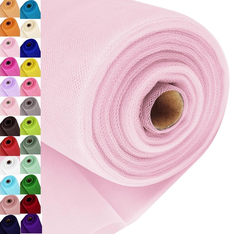 Filloxy Net Fabric Cloth for Multi Purpose Decoration, Parties, Costumes, Gift Packing, Party Decor, Backdrop Material mandap, Pooja Background Ribbon Wedding Decoration (Baby Pink, 5 Meter), Solid - Image 4