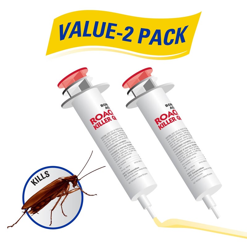 PIC GEL Boric Acid Roach Control Gel, 1-Ounce Syringe, 2-Pack , White - Image 4