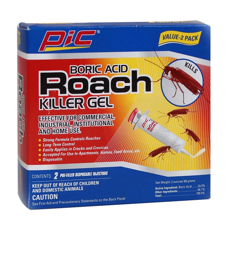 PIC GEL Boric Acid Roach Control Gel, 1-Ounce Syringe, 2-Pack , White - Image 1