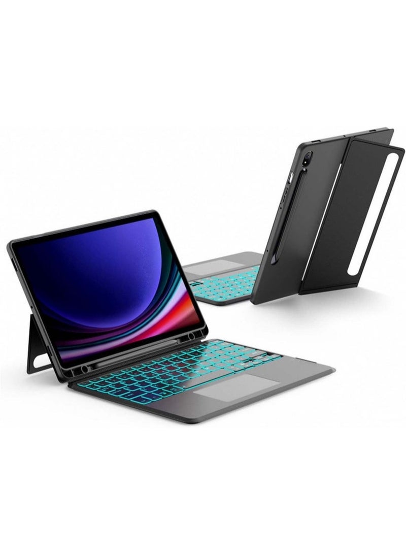 بروتيكت لوحة مفاتيح لاسلكية مع غطاء حماية من PROTECT لجهاز Samsung Tab S10 FE+ 13.1 بوصة | بلوتوث | لوحة لمس | إضاءة خلفية | مسند قابل للتعديل | رمادي | الموديل: HL118A-10FE+ - Image 1