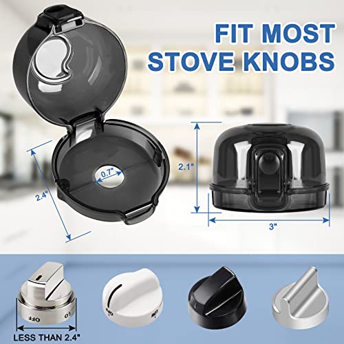 GRENFU Stove Knob Covers for Child Safety (5 + 1 Pack) Gas Stove Knob Covers with Strong Adhesive Double-Sided Tape Oven Knob Covers for Child Safety Prevent Kids & Pets from Turning on Stoves Black - Image 3