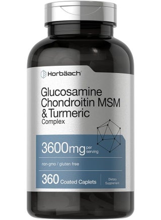 Glucosamine Chondroitin MSM | 3600 mg | 360 Caplets | Advanced Formula with Turmeric | Non-GMO, Gluten Free | by Horbaach - pzsku/ZC9BF6DD43F1AA472B913Z/45/_/1681250497/b94e6465-4259-4fe2-92b9-f81b9aba0c96