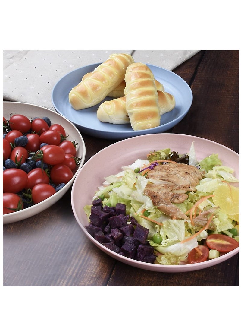 SYOSI Dinner Plates Set 4 Pack 8" Plastic Unbreakable Plates Set for Family Party Picnic Home Dishwasher Microwave Safe - Image 4