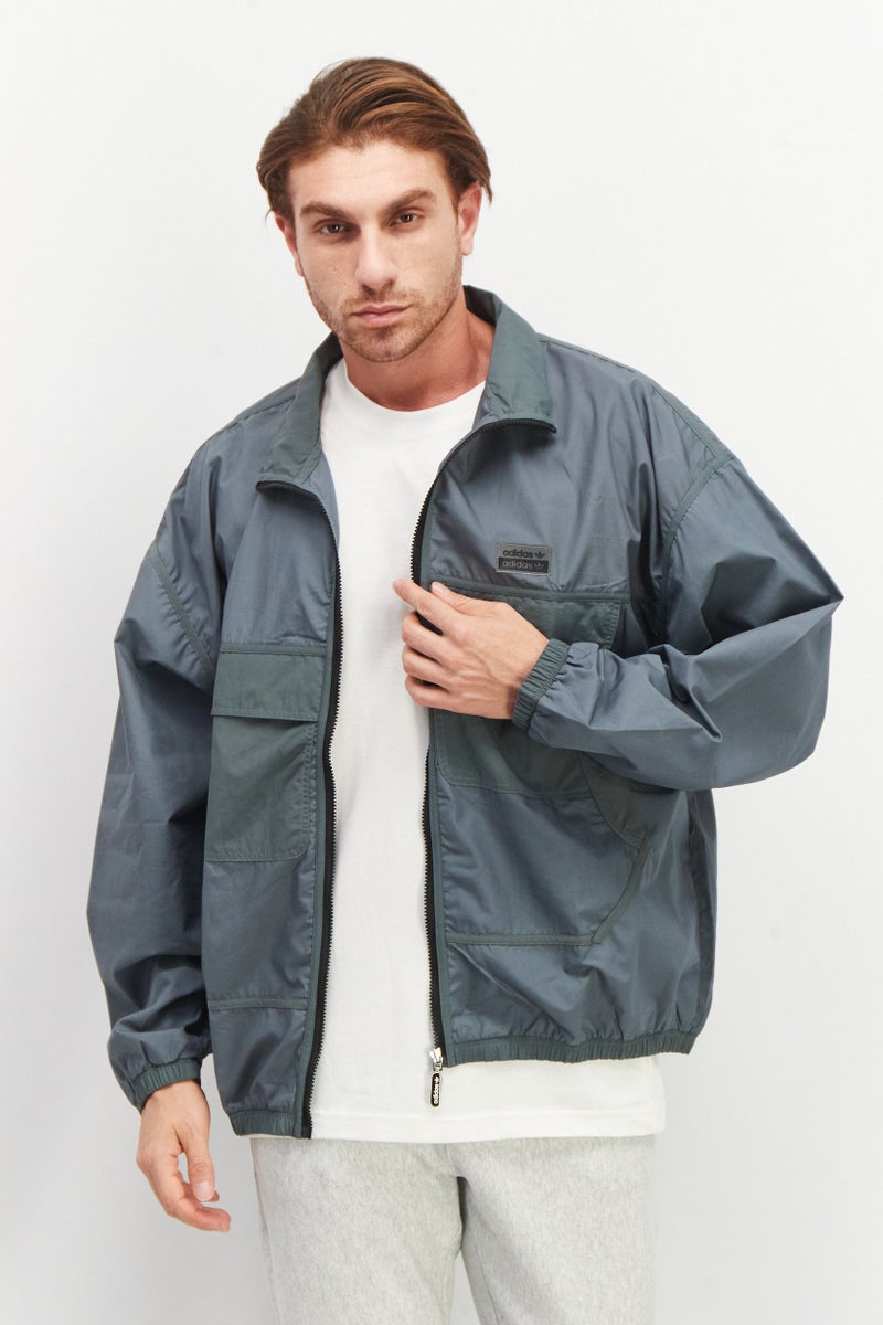 adidas Originals Men Sportswear Fit Long Sleeves Outdoor Jacket, Slate Grey  - Image 1