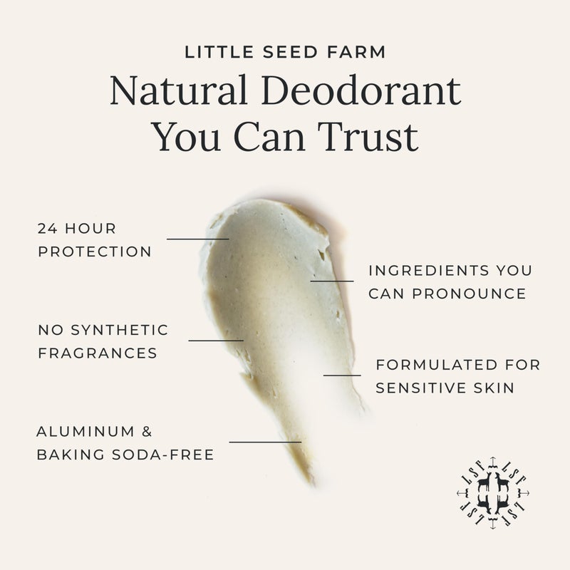 Little Seed Farm All Natural Deodorant Cream - Cedar Vanilla - Aluminum Free Deodorant for Women or Men, Net Wt. 2.4oz | 68g - Image 2