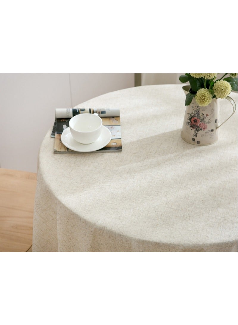 Round Table cloth Linen Fabric Table Cloth Washable Table Cover with Dust-Proof Wrinkle Resistant for Restaurant, Picnic, Indoor and Outdoor Dining150cm*150cm - Image 4