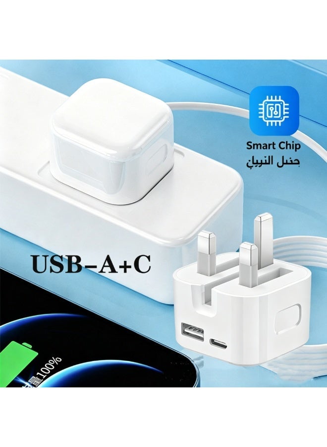 35W Fast USB-A+C Power Adapter 16 Pro Max Fast Charger Type C Wall Plug, compatible with Samsung series, Apple series, Chinese brands (Honor/Transsion/Xiaomi) tablets, and various other electronic products. - Image 2