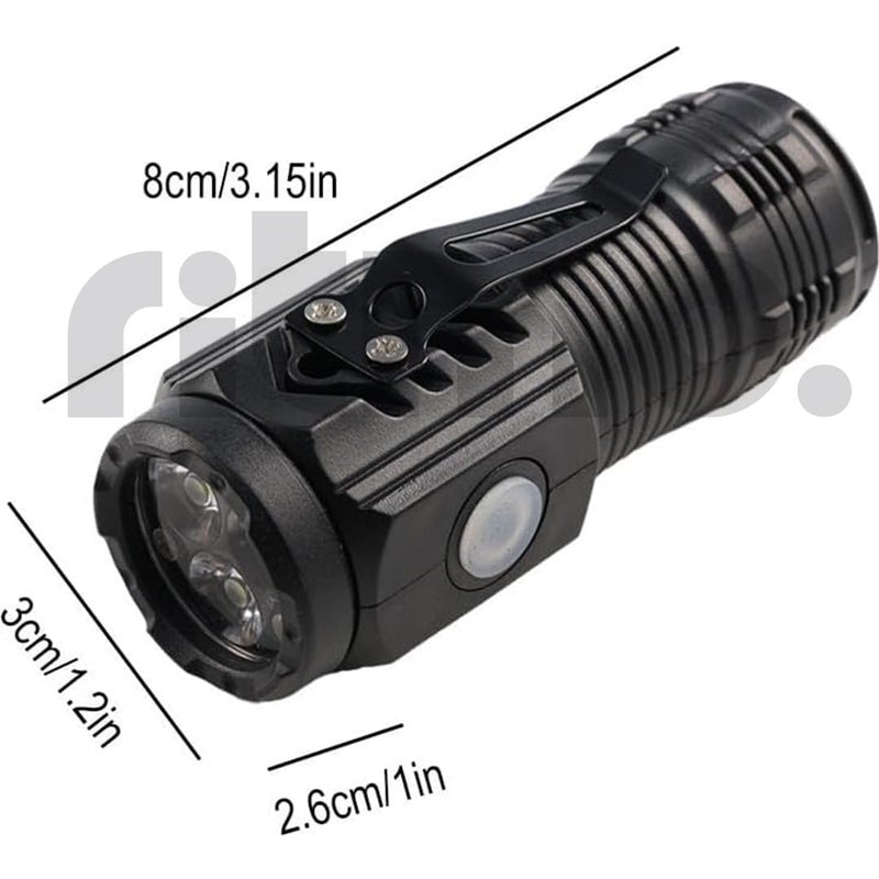 Ritmo Ritmo Mini LED Torch Super Bright Pocket Light 3 Lights Modes USBC Rechargeable Light Water ResistantBlack  - Image 4