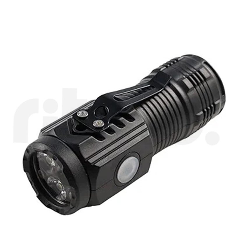 Ritmo Ritmo Mini LED Torch Super Bright Pocket Light 3 Lights Modes USBC Rechargeable Light Water ResistantBlack  - Image 1