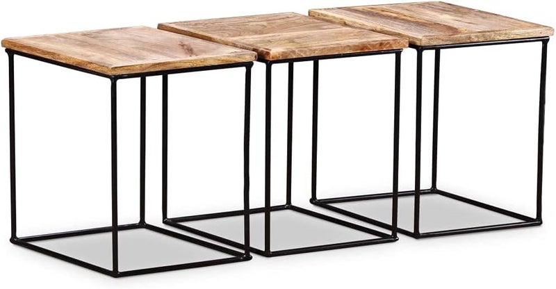 luckyfours Night Stand, Modular Coffee Table Vintage Iron Frame for Living Room for Photo Frame - Image 2
