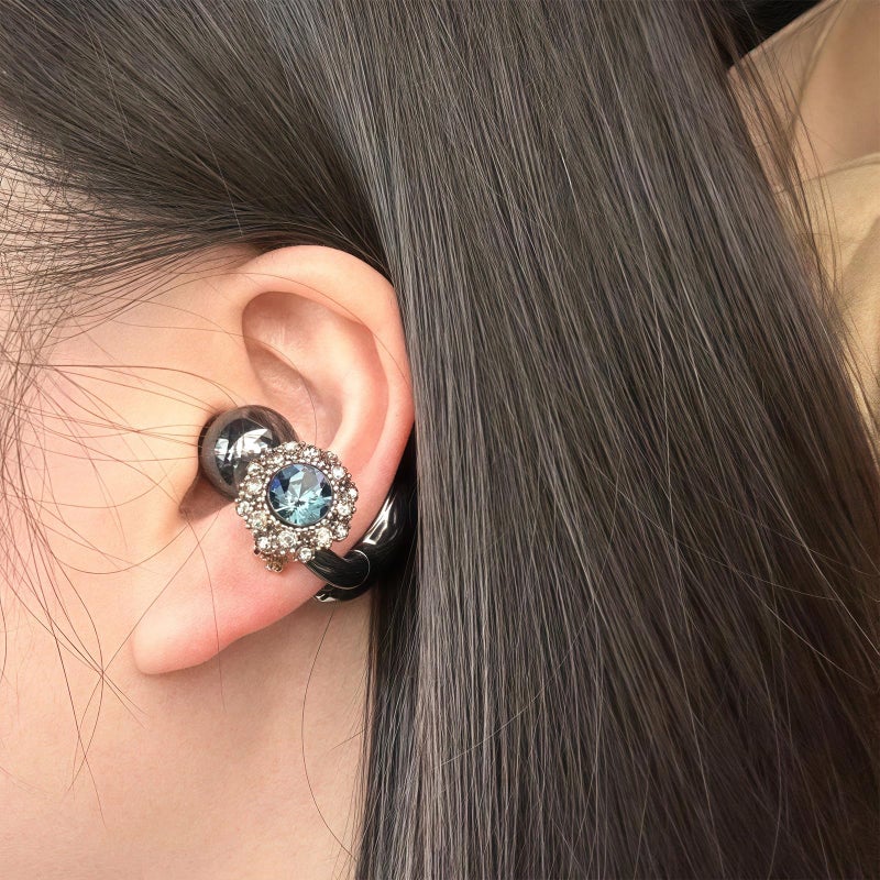 Chooseyo Rhinestone for Clip on Earbuds Open Ear Accessories, Elegant Zirconia Decorative Earphone Accessories, Removable Exquisite DIY Decoration - Image 2