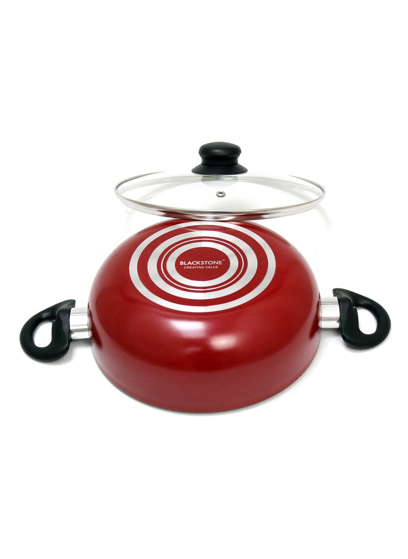 BLACKSTONE - Nonstick Kadai Pan Frying Pan with Glass Lid 22CM - Image 1