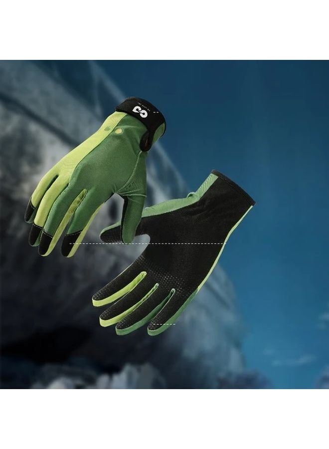 Green Mens Womens Diving Gloves Ultra Fiber Thickened Anti Slip Sun Protection Swimming Gear - Image 5