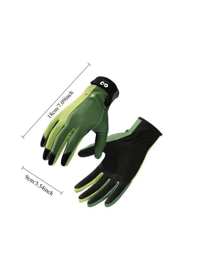 Green Mens Womens Diving Gloves Ultra Fiber Thickened Anti Slip Sun Protection Swimming Gear - Image 4