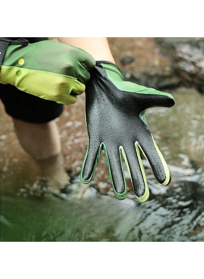 Green Mens Womens Diving Gloves Ultra Fiber Thickened Anti Slip Sun Protection Swimming Gear - Image 3