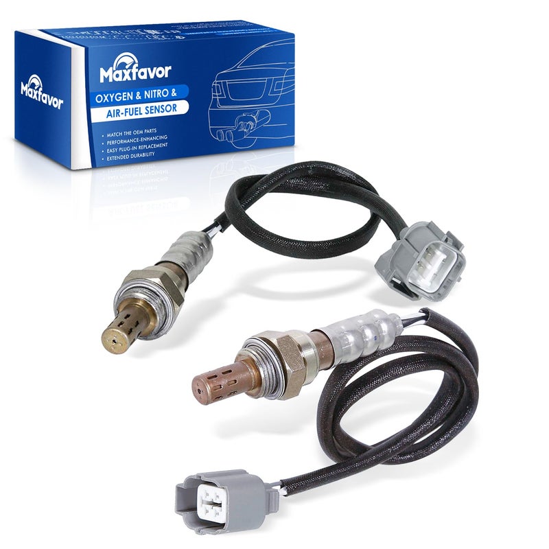 Maxfavor 2Pcs Oxygen Sensor Direct Replacement for Honda 2005 2004 2003 2002 2001 Civic 17L O2 Sensor 2344092 2344123 Upstream Downstream 02 SensorD17A7 Engine Only