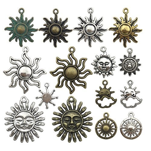 iloveDIYbeads Celestial Sun Charm-100g (About 45-50pcs) Craft Supplies Sun Charms Pendants for Crafting, Jewelry Findings Making Accessory for DIY Necklace Bracelet (M006) - Image 5