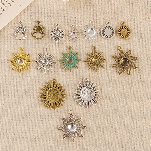 iloveDIYbeads Celestial Sun Charm-100g (About 45-50pcs) Craft Supplies Sun Charms Pendants for Crafting, Jewelry Findings Making Accessory for DIY Necklace Bracelet (M006) - Image 4