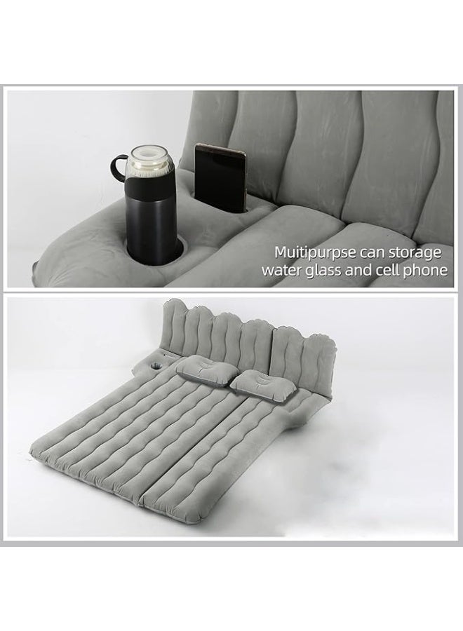 Manful Inflatable Mattress with Pump Portable Outdoor Air Mattress Foldable Single Thickened Flocking Mattress for Outdoor and Home - Image 5