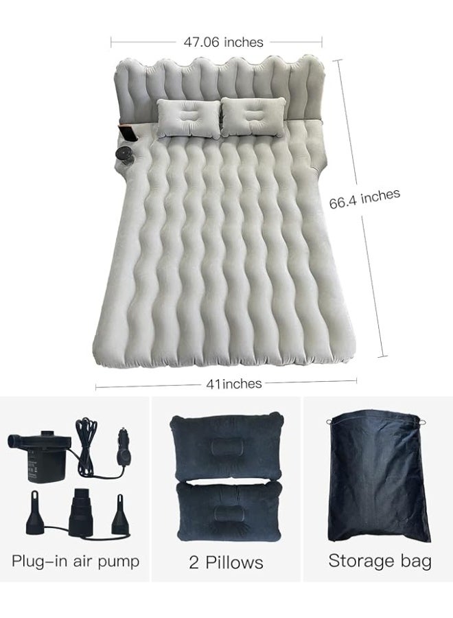 Manful Inflatable Mattress with Pump Portable Outdoor Air Mattress Foldable Single Thickened Flocking Mattress for Outdoor and Home - Image 3