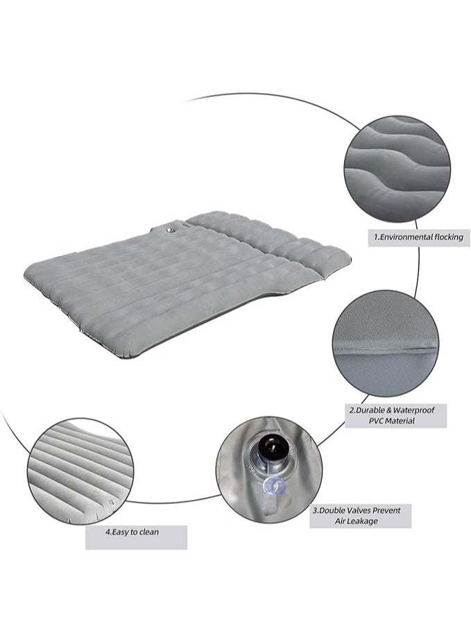 Manful Inflatable Mattress with Pump Portable Outdoor Air Mattress Foldable Single Thickened Flocking Mattress for Outdoor and Home - Image 2