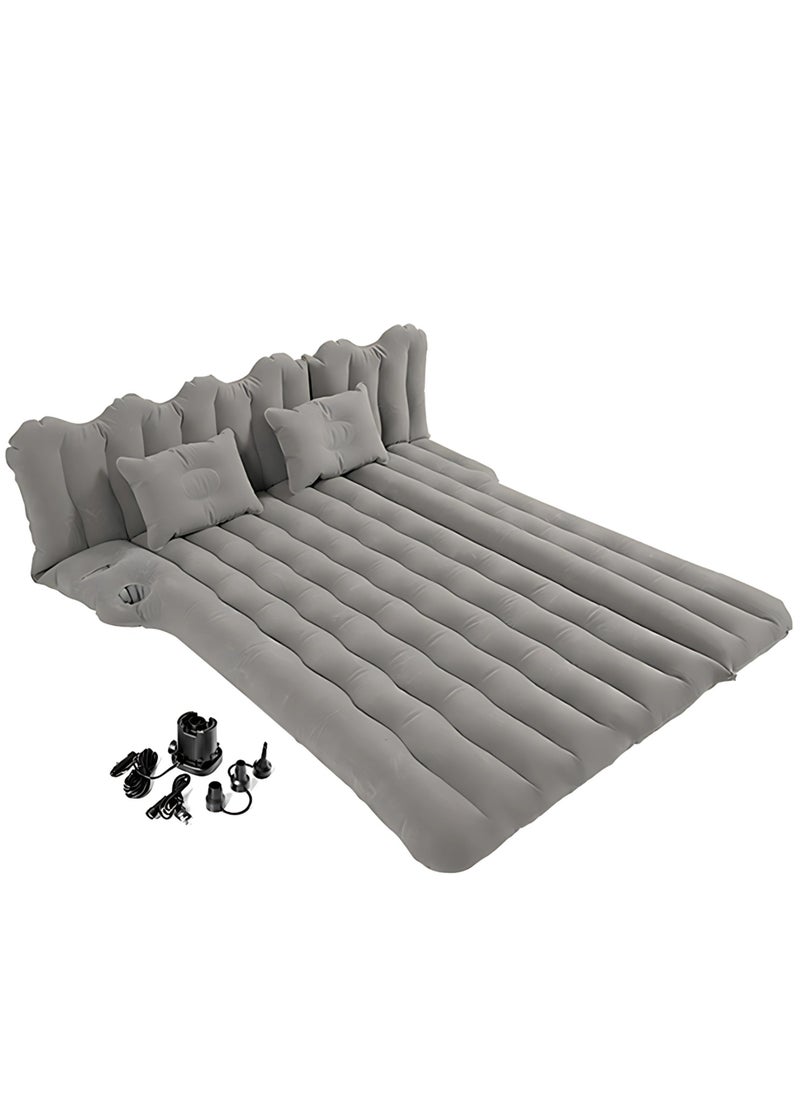 Manful Inflatable Mattress with Pump Portable Outdoor Air Mattress Foldable Single Thickened Flocking Mattress for Outdoor and Home  - Image 1
