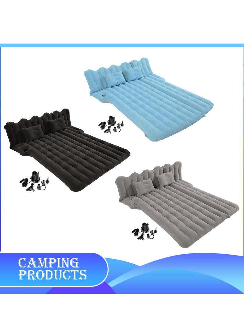 Manful Inflatable Mattress with Pump Portable Outdoor Air Mattress Foldable Single Thickened Flocking Mattress for Outdoor and Home  - Image 2
