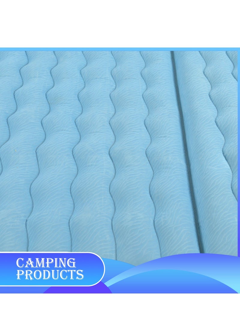 Manful Inflatable Mattress with Pump Portable Outdoor Air Mattress Foldable Single Thickened Flocking Mattress for Outdoor and Home  - Image 4