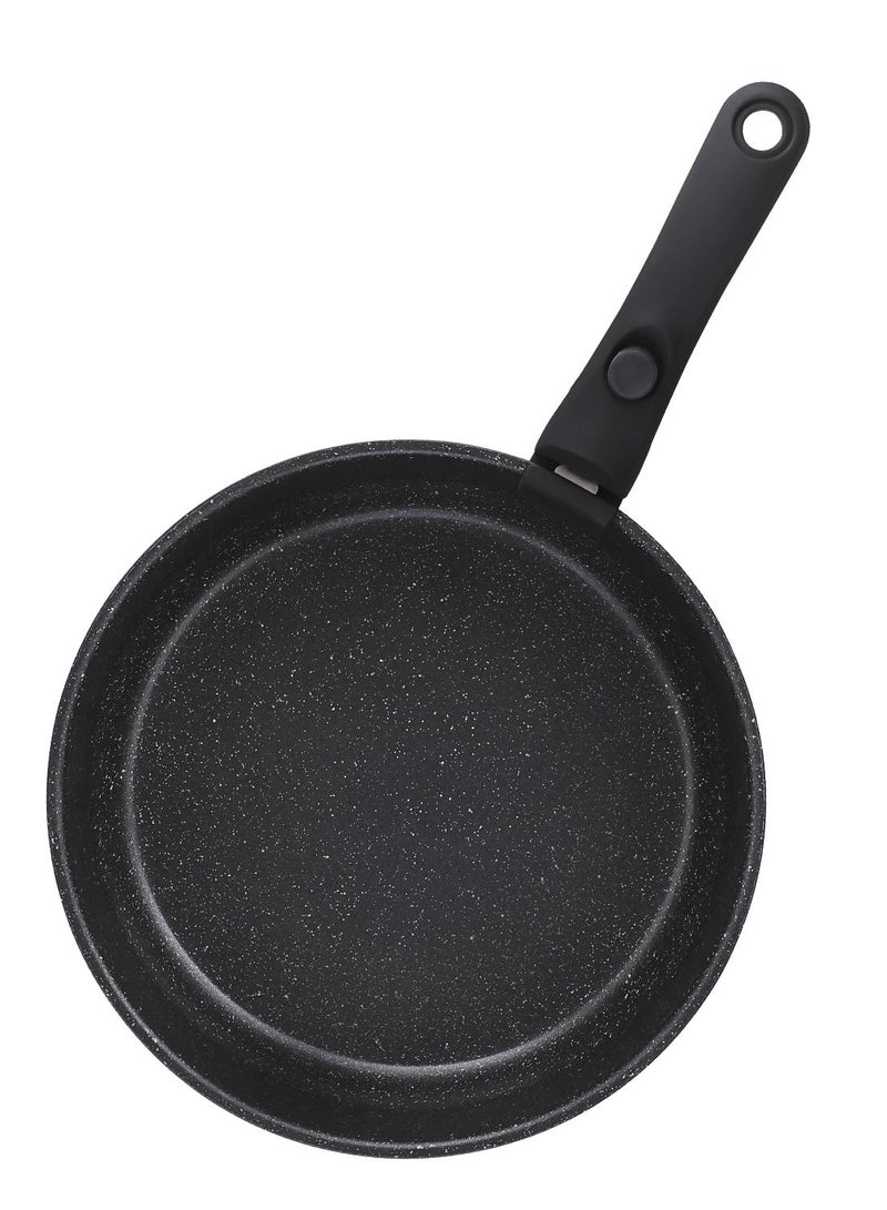 12 Piece Detachable Granite Cookware Set, Non-Stick, 1x24cm Frypan, 1x28cm Frypan, 1x18cm Saucepan with Tempered Glass Lid, 1x20cm Saucepan with Tempe image 7