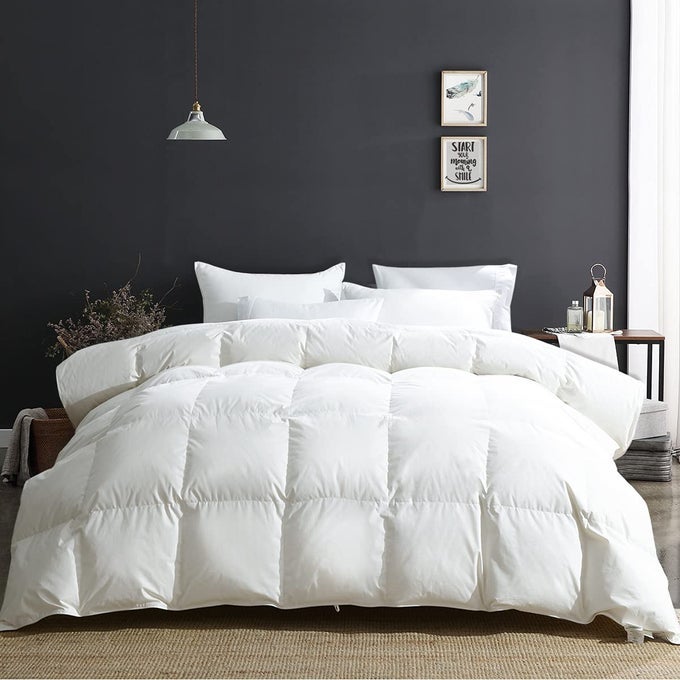 LUXURY 100 ORGANIC COTTON ALL SEASON DOWN FEATHER FIBERS COMFORTER TWIN SIZE DUVET INSERT FLUFFY FILL POWER 34OZ MEDIUM WARMTH BED COMFORTER 68X90 IVORY WHITE