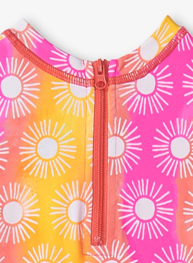 Hatley Baby Girl's Swim One-Piece Rashguard, Sunshine, 18-24 Months - Image 3