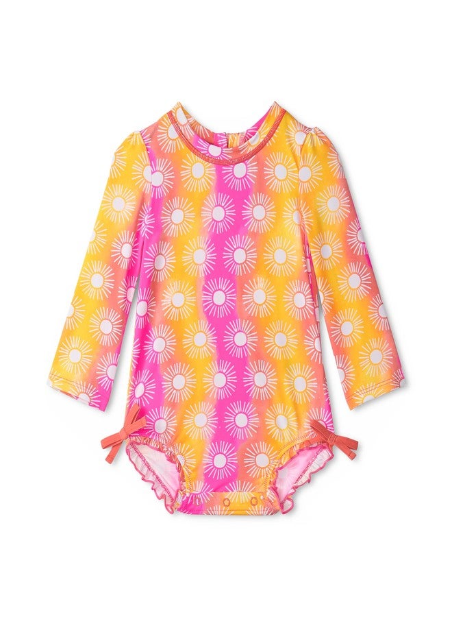 Hatley Baby Girl's Swim One-Piece Rashguard, Sunshine, 18-24 Months - Image 1